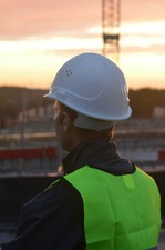 construction worker wearing hard hat