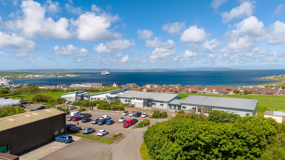 Drone shot of UHI Orkney