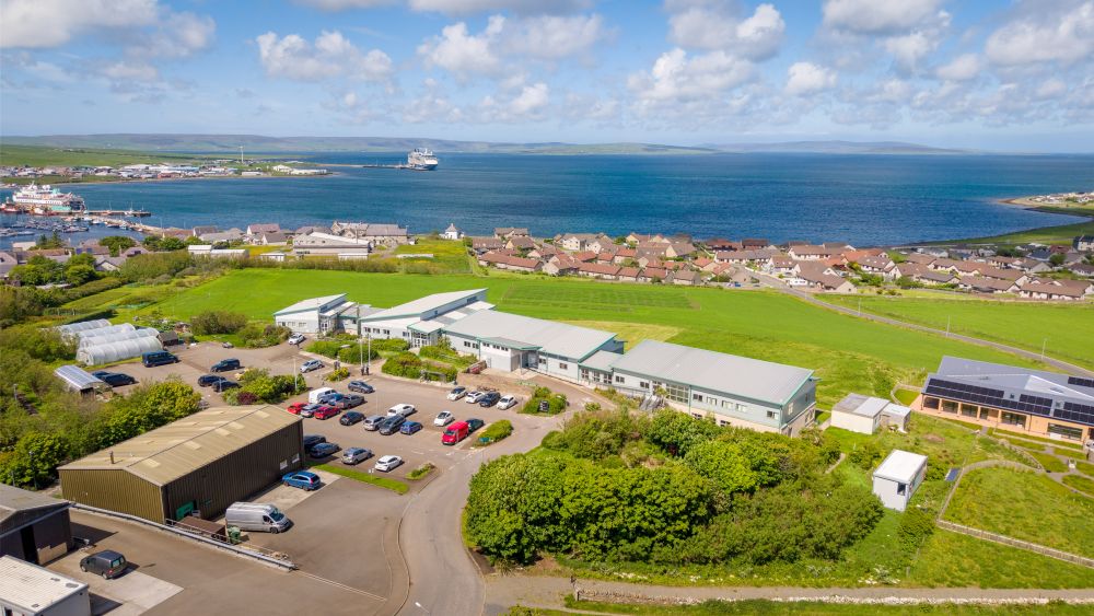 A photograph of UHI Orkney from above
