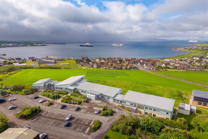 A photograph of UHI Orkney from above
