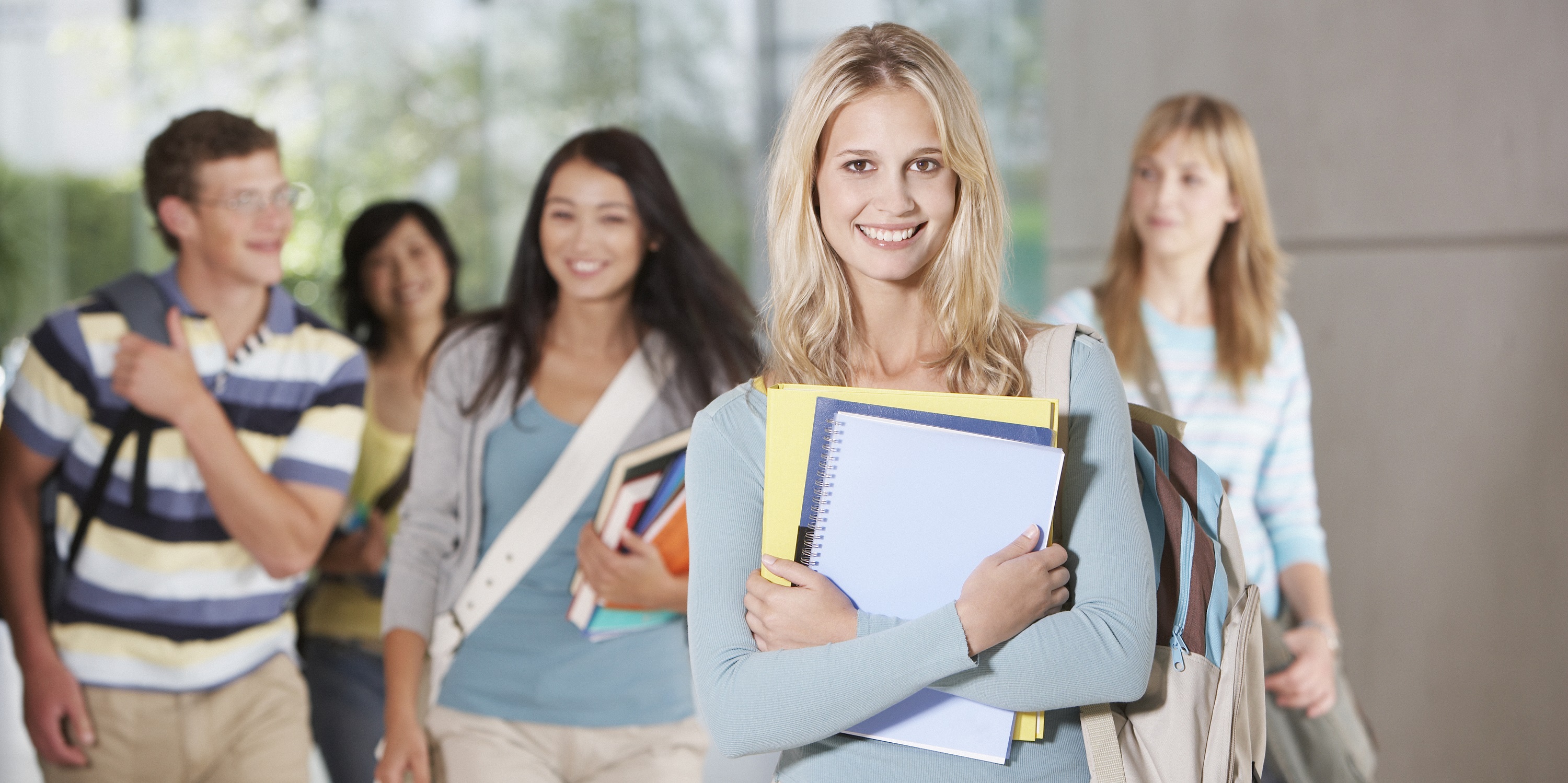 4 female students, 1 male student