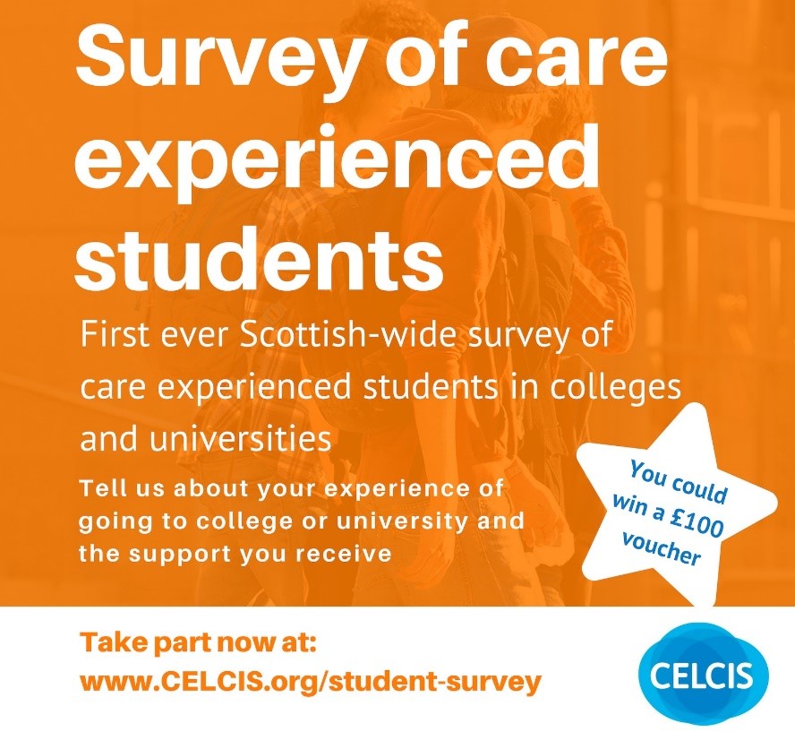 NOW LIVE - survey of care experienced students at colleges and universities in Scotland